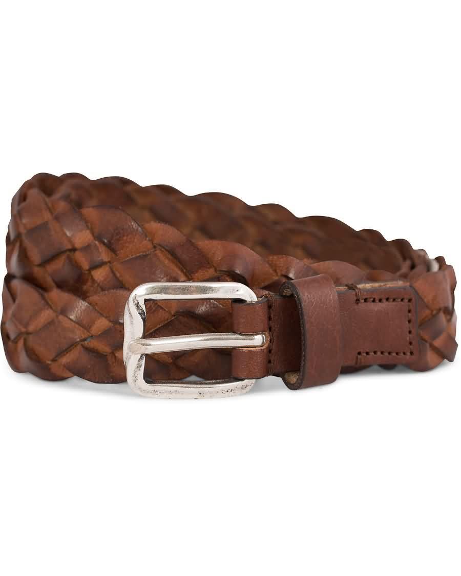 oscar jacobson braided 2,5 cm belt brown g7xhb